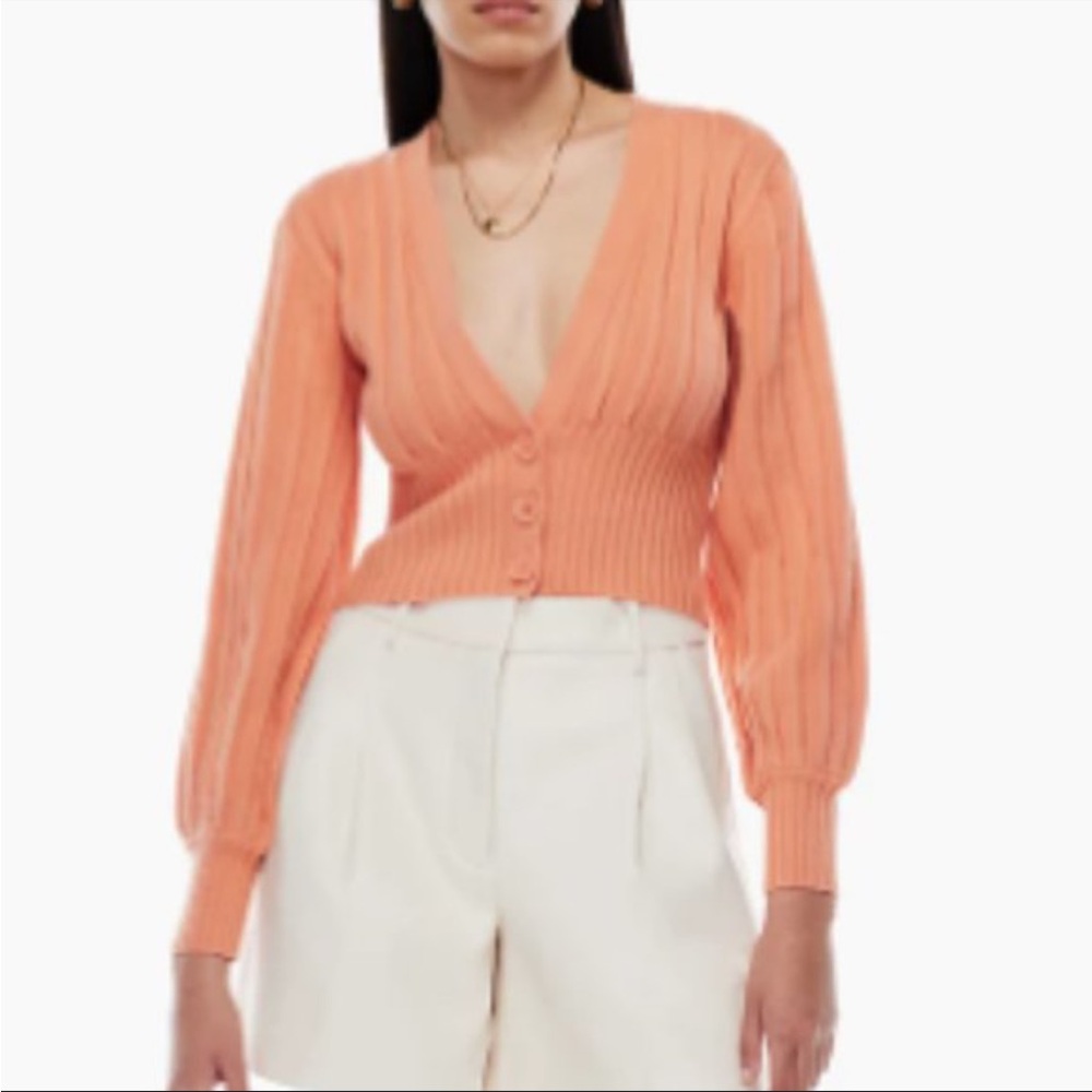 Wilfred Peach Plunge Front Cardigan